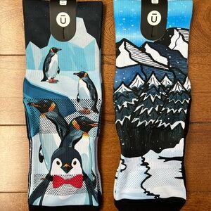 Outway Unisex Performance Socks | Penguin and Mountain Design NWT